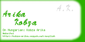 arika kobza business card